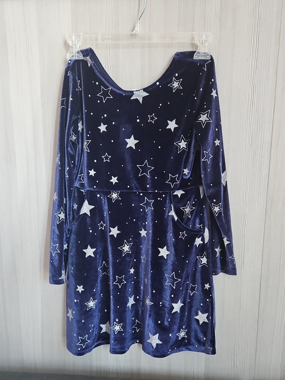 Gymboree Navy Blue Velvet Star Print Dress